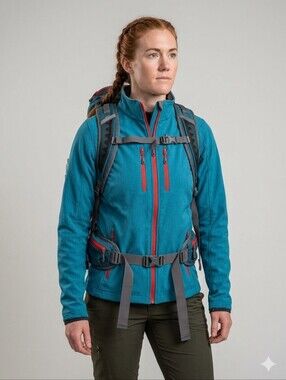 Stormtech Ellipse Women's Teal Softshell Lightweight Jacket with Red Accents S